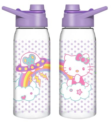 Silver Buffalo Sanrio Hello Kitty and Friends Featuring Joey Water Bottle with Screw-On Lid, 28 Ounces