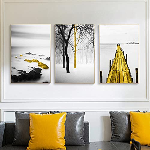 Kunstdruck-Kunstleinwand, Nordic Style Leinwand Wandkunst Industrial Style Gemälde Esszimmer Wohnzimmer Hintergrund Wanddekoration Schlafzimmer Nachtwandbilder 40x60cmx3 Kein Rahmen