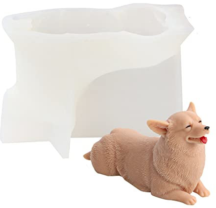 JS MOLD Tier Silikonform 3D Katzen Form Silikon Seifengießform,Tier Gießformen Silikon,Hund Kerze Silikonform,DIY Silikonform zur Herstellung von Kuchen, Seifen, Fondant Kuchen Dekoration Form (4#)