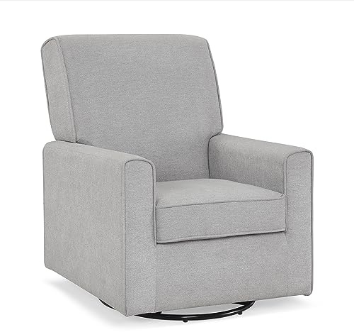 Delta Children Sophie Nursery Glider Swivel Chair with LiveSmart Performance Fabric Fabric, Nickel