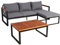 Mendler Garten-Garnitur HWC-L26b, Gartenlounge Sitzgruppe Lounge-Set Sofa, Aluminium Akazie Holz MVG-Zertifiziert - dunkelgrau