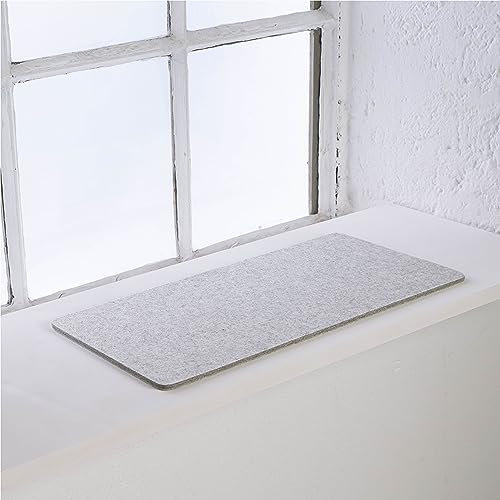 LucyBalu® Fensterbrettauflage für Katzen aus Wollfilz | Liegematte Fensterbank Katze | Katzenkissen | Fensterliegeplatz Katzen | Katzenbett Fensterbank | Fensterliege als Katzenfensterbett | Hellgrau