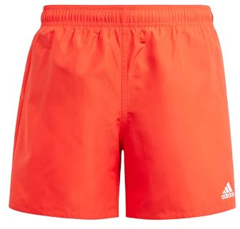 adidas Jungen Classic Badge of Sport Swim Shorts, Bright Red/White, 12-13 Years