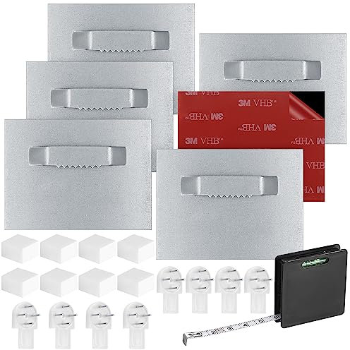 6 Piezas Colgadores para Cuadros y Espejos, Perchas para Placas de Imágenes Autoadhesivo, Soporte Gancho Fijación Adhesiva sin Agujeros para Colgar Cuadros y Espejos de Pared