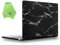 UESWILL Case Compatible with MacBook Air (15 inch, M2/M3/M4, 2023/2024/2025) Model A2941 A3114 A3241 with Touch ID, Marble Pattern Hard Shell Cover + Microfiber Cloth, Black/White