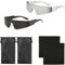 TAFACE 2 futuristische Sonnenbrille, mit 2 Brillentasche und 2 Brillentuch, Punk Style Technology Sonnenbrille, Millennial Style-reflektierende Brille, rahmenlose Partybrille (silber, schwarz)