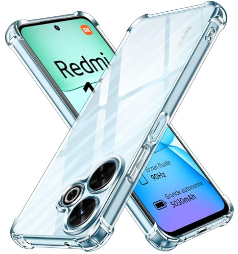 ivoler Klar Silikon Hülle für Xiaomi Redmi 13 4G / Poco M6 4G mit Stoßfest Schutzecken, Dünne Weiche Transparent Schutzhülle Flexible TPU Durchsichtige Handyhülle Kratzfest Case Cover