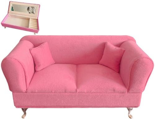 Generic Dollhouse Sofa Schmuckschatulle Miniatur Sofa Schmuckschachtel 1/6 Sofa Schmuck Hülle Dollhouse Accessoires Für Frauen Mädchen