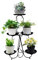 Blumenständer Pflanzenständer Blumentreppe 3-stufiger Pflanzenständer Aus Metall, Blumentopfregal, Zarter, Hoher Pflanzenständer Aus Schmiedeeisen Für Den Außenbereich Blumenbank Pflanzenregal Blumenr