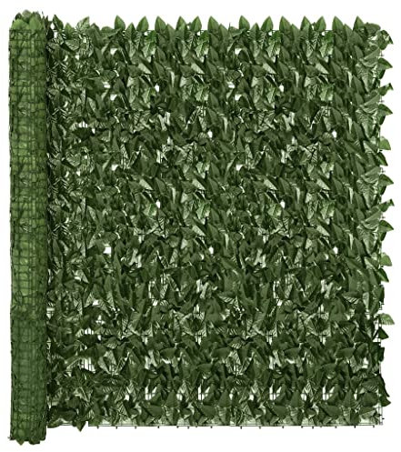 UTSRABFA Sonnensegel LED-Ampelschirm Sonnenschirm Strand Sonnenschirm Balkon-Sichtschutz mit Dunkelgrünen Blättern 400x150 cm Geeignet für Gärten, Höfe, Bauernhäuser, Terrassen