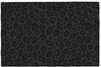 Jbofyee Black Leopard Print Placemats Set of 6 Table Mats Tableware Place Mats for Home Kitchen Party Dining Decor, Non-Slip Heat-Resistant Washable