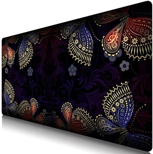 TUOLISG Mauspad 900x400-Speed Gaming Mousepad XXL-großes Mauspad-XXL mauspads mit Motiv-Pc Unterlage-verbessert Präzision und Geschwindigkeit Gummiunterseite -Schmetterling