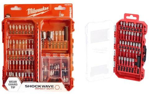 Milwaukee Shockwave 4932492008 Impact Duty Bit Set (TX, PZ, PH, HEX, TXBO, Accessories for Impact Wrenches and Screwdrivers) 75-Piece & 4932492009 Shockwave Bit Set 38-teilig Neue Box, Variety Pack