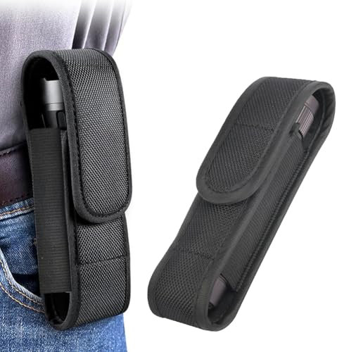 Custodia Porta Torcia, Borsa Torcia Nera, LED Cinturone Torcia Fondina Custodia, Custodia Torcia Molle, Custodia Universale in Nylon per Cintura per Caccia All'Aperto Campeggio Escursionismo
