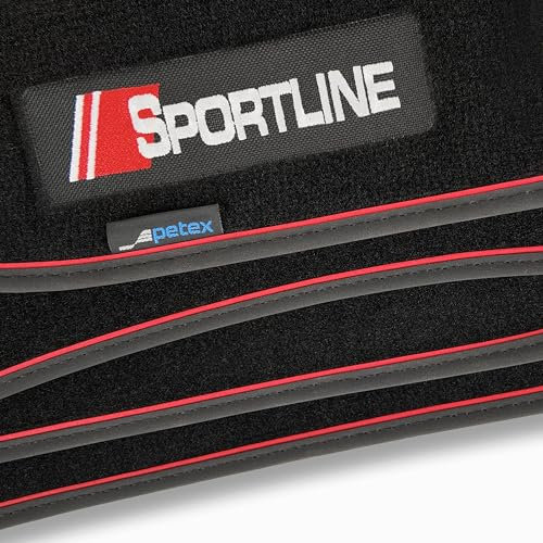 PETEX Auto Fussmatten Passform für Skoda Karoq ab 11/2017, Autoteppich Set in Velours - Dynamic, 4-teilig, schwarz