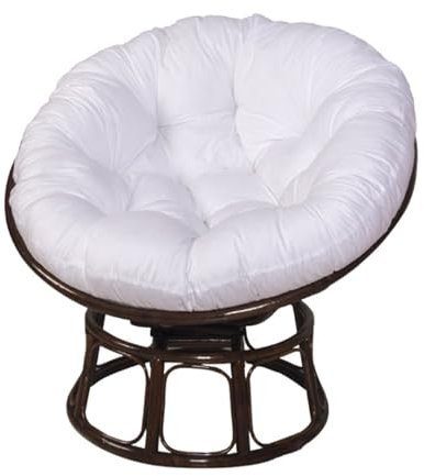 Hiseng Papasansessel Kissen Sitzauflage, Rundes Papasan Stuhlkissen, Wasserdicht Dicke Stuhlkissen Bequem & Weich Sitzkissen Hängesessel für Indoor Outdoor Garten Stuhlauflage (weiß,90cm)