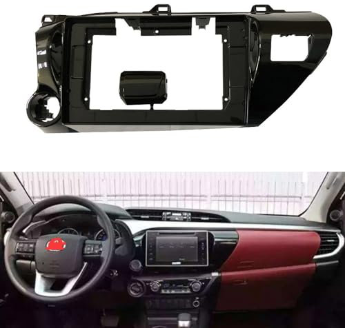 Auto-Audio-Rahmen Auto-Audio-Radio 10,1 Zoll 2-Din-Blendenrahmen-Adapter/Passend for Toyota Hilux 2018 CD/DVD-Player Stereo-Panel Armaturenbrettverkleidung Autoradio Radioblende Doppel,Autoradio-Rah