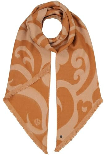 FRAAS Damen-Schal aus Cashmink mit Bias Cut - 45 x 200 cm - Stola mit Ornamenten - Perfekt für Herbst und Winter - Made in Germany Camel