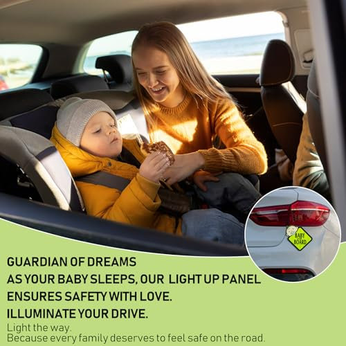 YUXIANLB Baby-On-Board-Aufkleber Für Autos 2 Stück Baby Board Baby Autoaufkleber Hochreflektierender Wasserdichter Vinyl Sicherheitsaufkleber Für Heck Seitenfenster Und Stoßstangen (5,39Zoll/13.7cm)