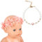 GXGM Weiße Perlenkette für 43 cm Puppen, Orangefarbene Puppenkopfblume, 2 Stück