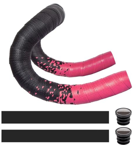 MOCNT Nastro per Manubrio Bicicletta PU Nastro Manubrio per Bici Adesivo Cycling Nastro Manubrio da Corsa Antiscivolo Assorbente Urti Ciclismo Nastri Sfumato Rosa