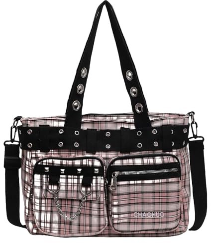 Makukke Y2K Tote Bag Damen, Gothic Umhängetasche Shopper Tasche Handtasche Schultertaschen für Arbeit Büro Reisen Einkaufen Schule