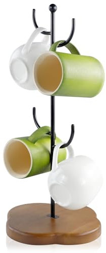 WATUNID Mug Holder Tree, Creative Cactus Shapes Coffee Mug Holder, Countertop Coffee Cup Holder, Thicker Base Mug Tree Stand, Tea Cups Storage Rack for Counter,Coffee Bar Accessories and Decor