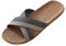 Pantofole unisex estive – Sandali piatti per coppia d'amore, boho scarpe da spiaggia bicolore estive con cinturino a croce in paglia, Z04blu marino, 42/43