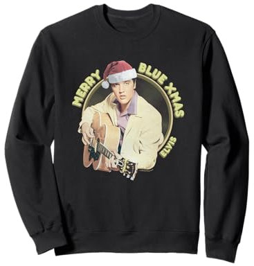 Elvisly Yours Merry Blue Xmas Christmas Elvis Presley Sweatshirt