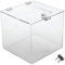 TUKA-i-AKUT Acryl Losbox 20x20x20cm Abschließbar, 3mm Extra Stark Acrylglas Aktionsbox mit Schloß, Spendenbox Einwurfbox Gewinnspielbox Wahlurne Acrylbox Versperrbar, Transparent TKD8260-20cm