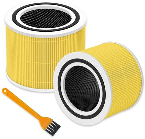 2 Pack Core 300 Pet Care Replacement Filter Copatible for Levoit Core 300-p, Core 300S, Core 300, Core 300-RF, Core 300-RAC Air Purifier, 3-in-1 H13 True HEPA Activated Carbon Filter (Yellow)