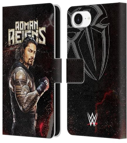 Head Case Designs Offizielle WWE Roman Reigns Superstars Leder-Wallet-Hülle Kompatibel mit Apple iPhone 16e / iPhone 17e