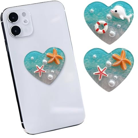 TOEECY 2 Stück Handy Ring Halterung Runder Telefongriff Airbag Handy Griffhalter 360° HandyGriffe Delfin Telefonhalter Fingerhalterung Seestern Universal Handyhalterung Ständer Smartphone