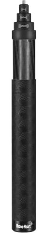 3m 9.8ft Long Carbon Fiber Extented Invisible Selfie Stick for Insta360 ONE X5 X4, X3, R, RS, X, ONE Insta 360 Action Camera Accessories (Black)