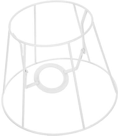 DIY Lampshade Frame Iron Round Metal Lamp Shade Guard | White Finish, Table and Floor Use, Wire Ring Holder for Modern or Traditional Decor Projects