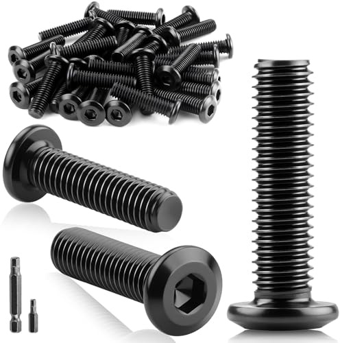TXXATX 30 Stück M5x25mm Flachkopfschrauben M5 Edelstahlschrauben A2 V2A Schrauben Schwarz Linsenkopfschrauben Maschinenschrauben mit Schraubendreher Bit für Montage Wartung Haushalt Bauwesen Maschinen
