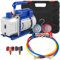 SHENGJINSH Pompa per Vuoto per Aria Condizionata, Kit Pompa per Vuoto Automatica, Radiatore Intelligente, Condizionatore d'Aria per Frigorifero con Manometro 220 V (4CFM1/4HP)