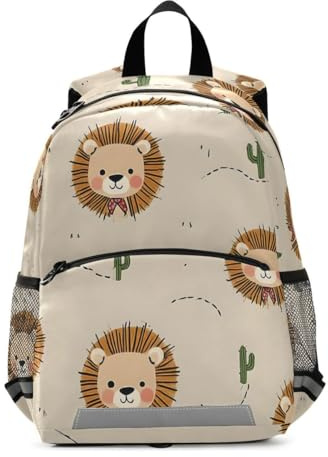 Mnsruu Kinderrucksack mit Löwen-Kaktus-Muster für Kleinkinder, Kinderrucksack für Jungen und Mädchen, Kindergarten, Vorschule, Kindergarten, Reisetasche
