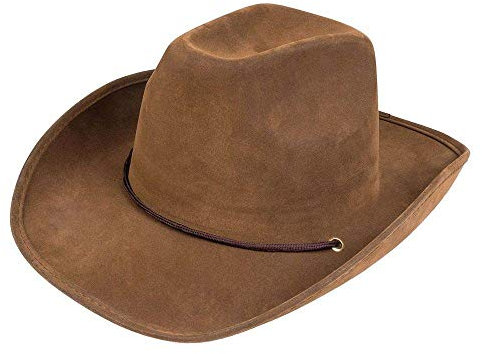 Boland 04351 - Hut Utah für Erwachsene, Kunstleder, Dunkelbraun, Cowboyhut, Westernhut, Cowboy, Ranger, wilder Westen, Mottoparty, Karneval