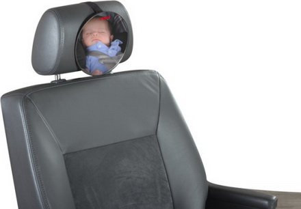 reer 8601 Baby Rücksitzspiegel SafetyView für mehr Sicherheit im Auto, bruchsicher, ideal für Babyschalen und Reboarder-Kindersitze, Schwarz, 1 Stück (1er Pack)