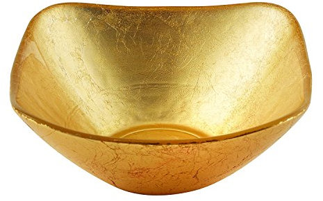 Elegance Atlas Glasschale, quadratisch, 12,7 cm, goldfarben