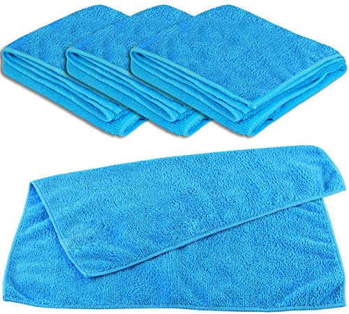 Universaltuch blau 4er Set 40 x 40 cm – 300 g/m² - Mikrofasertuch Allzwecktuch Reinigungstuch Putztuch Staubtuch