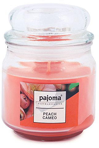 pajoma® Duftkerze im Bonbonglas 248 g, Peach Cameo | Sweet Edition - Premium Kerze zum verschließen, Brennzeit ca. 55 Stunden