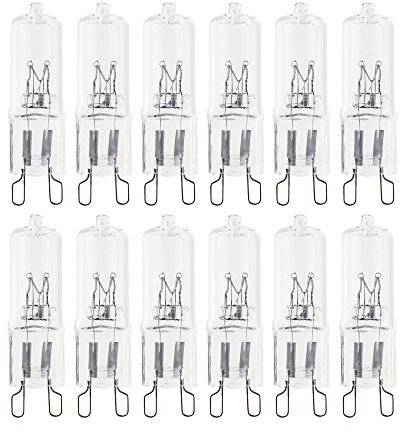 NCC-Licht 12 x Halogen Stiftsockellampe 25W G9 230V warmweiß 2000h 360° dimmbar 25 Watt