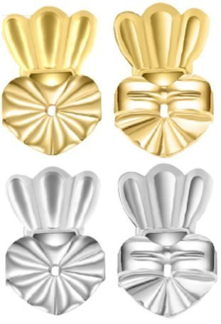 Tonver magische Ohrringheber – verstellbar und sicher, 2 Paar (1 Paar mit Sterlingsilber versilbert & 1 Paar mit 18 Karat Gold vergoldet)