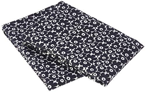 Marimekko - Kissenbezug-Set, Baumwoll-Perkal-Bettwäsche, Glatte und Coole Heimdekoration (Pikkuinen Unikko Black, Standard)