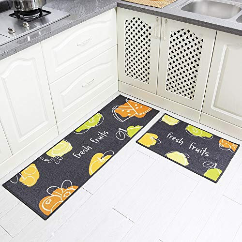 Carvapet - Alfombra de Cocina Antideslizante, Lavable a máquina, Alfombra de Felpudo, Impresa, Alfombra de Suelo de Cocina, Color Verde