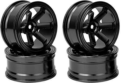 Tbest RC-Radnabe, Radnaben aus Aluminiumlegierung, 4 Stück, für RC-Auto, Universal, 1/10 (schwarz)