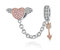 ZiNuo Charm Beads Love Heart Safety Chain 925 Sterling Silver Clip Lock Stopper Beads Safety Chain for Pandora Charm Bracelet DIY Jewelry (Arrow of Cupid Safety Chain)