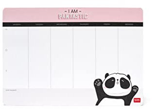 Legami - Tapis de Souris en Papier et Bloc-Notes, 25 x 17 cm, 55 Feuilles détachables, Papier certifié FSC, fabriqué en Italie, Panda